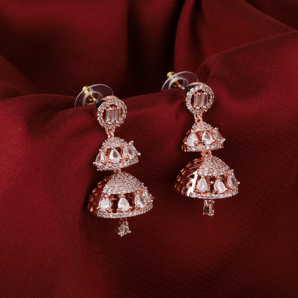 Rose-Gold Plated Zircon Earring