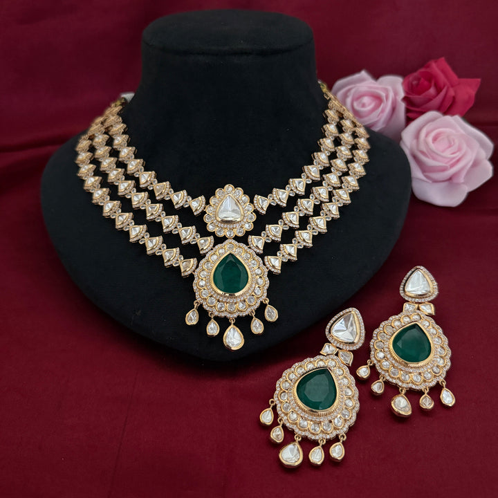 Bridal Havey Emerald Moissanite Necklaces Set