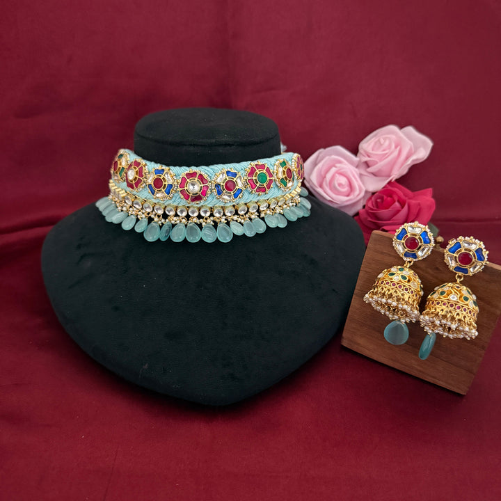 Premium Pachi Kundan Choker Set