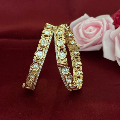 Red-Green Meena Kundan Polki Bangle