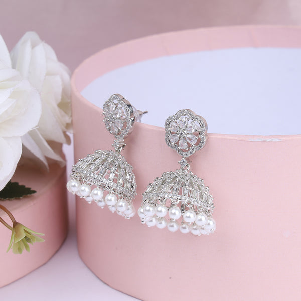 Sparking Elegance Silver Zircon Earrings