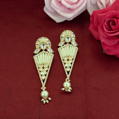 Stylish Kundan Polki Earrings