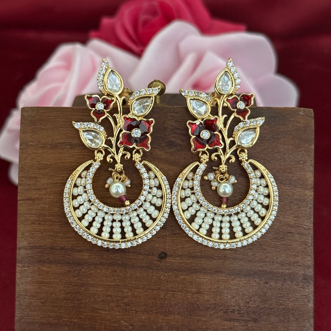 Unique Kundan Polki Earrings