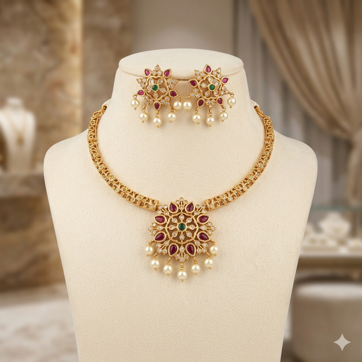 Antique Navaratna Necklace Set