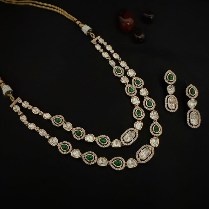 Tow Layered Kundan Polki Necklace Set