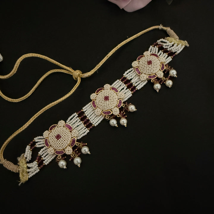 Pearl Kundan Polki Choker Set