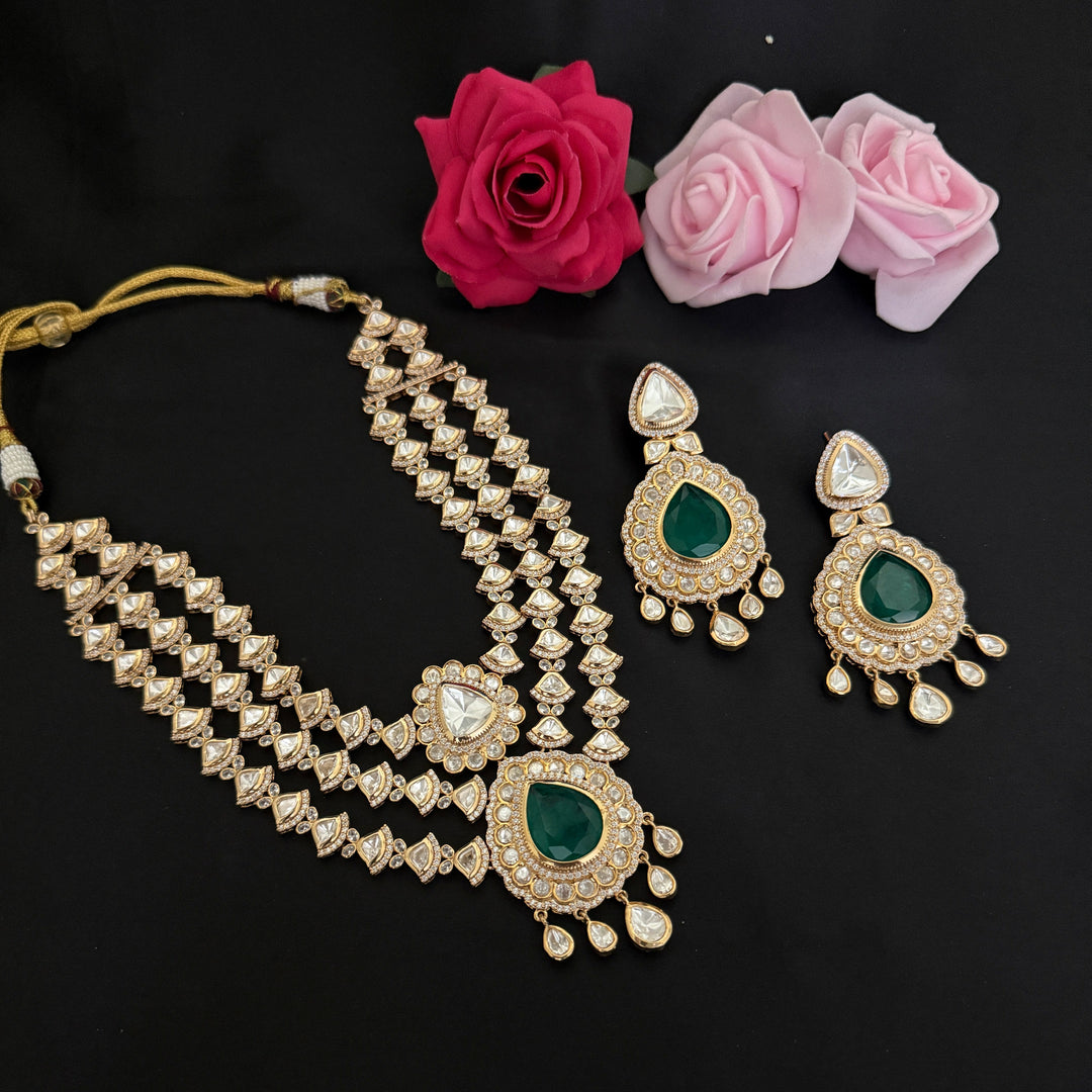 Bridal Havey Emerald Moissanite Necklaces Set