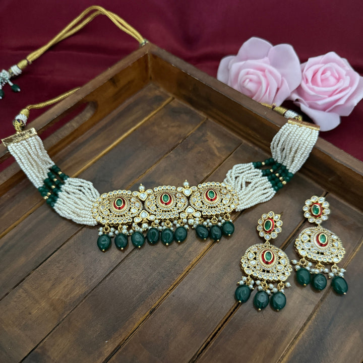 Traditional Kundan Polki Choker Set