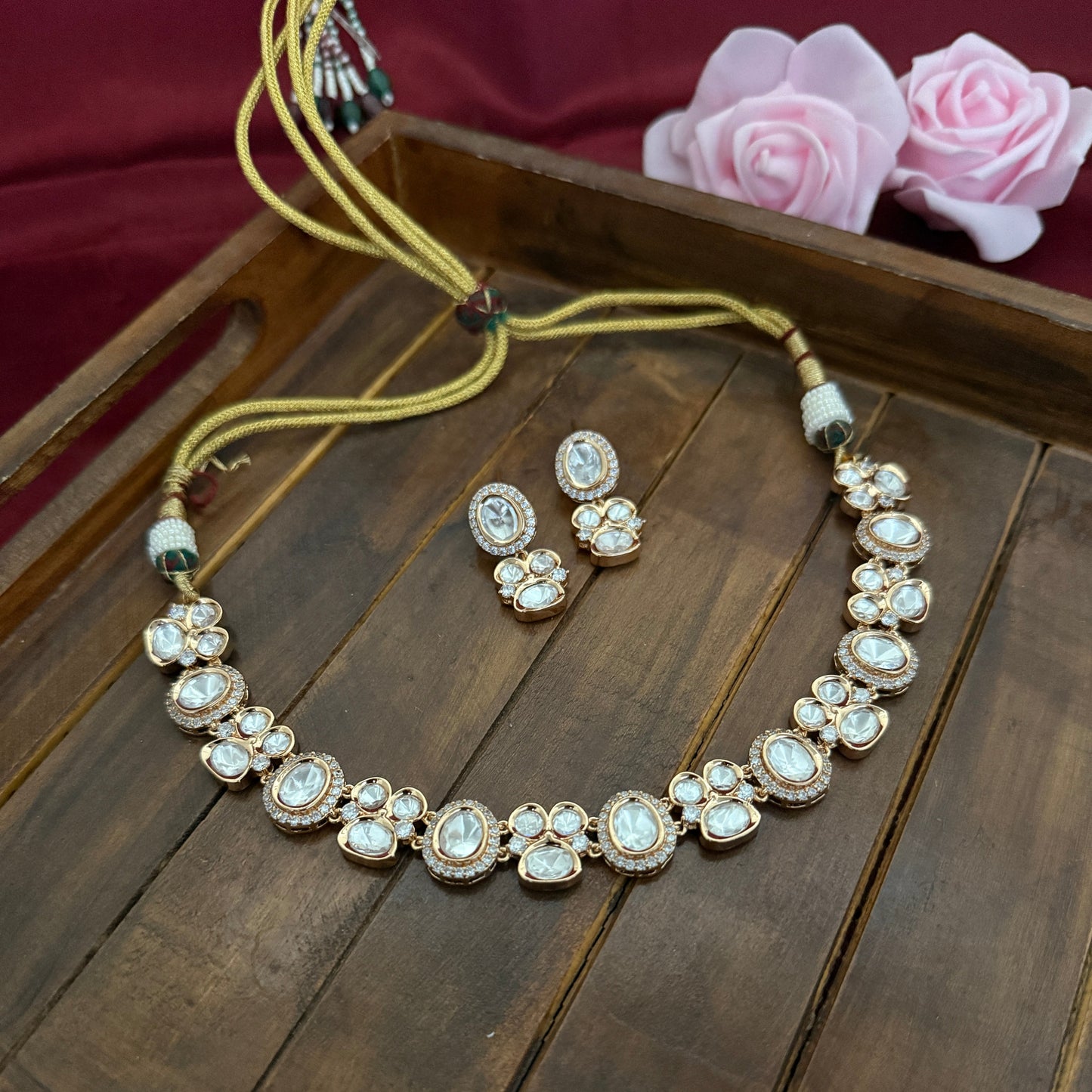 Uncut Kundan Polki Necklace Set