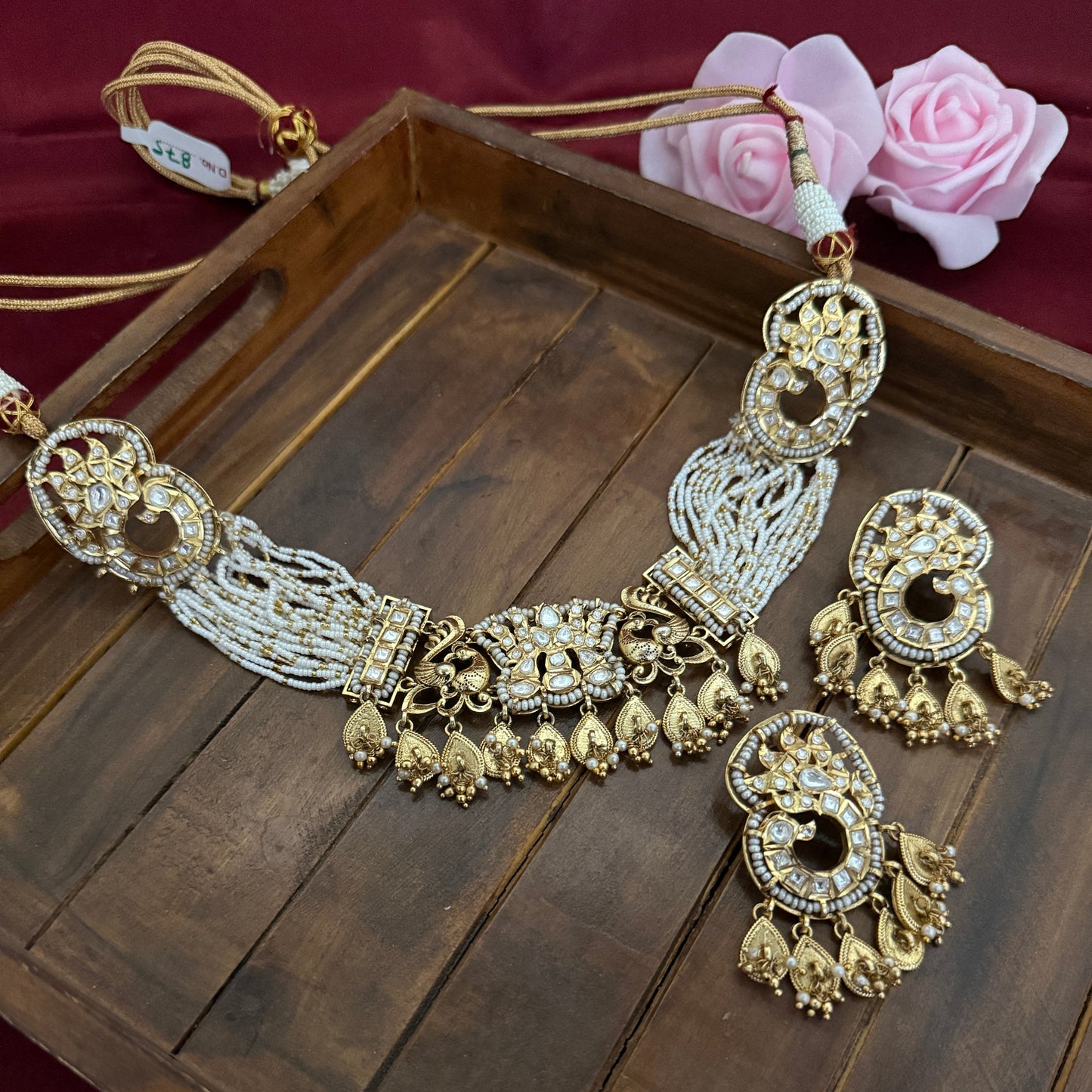 Peacock design Kundan Polki Choker Set