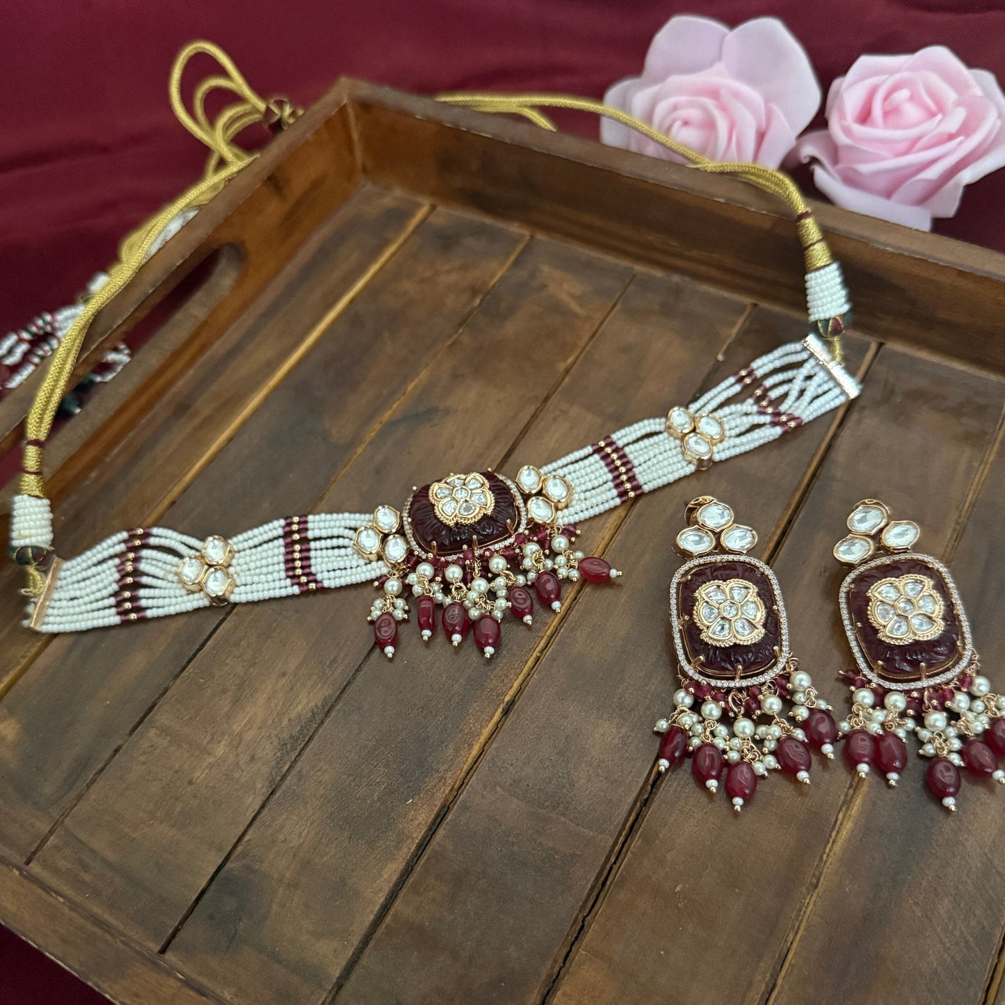 Delicate Kundan Polki Choker Set