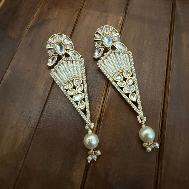 Stylish Kundan Polki Earrings