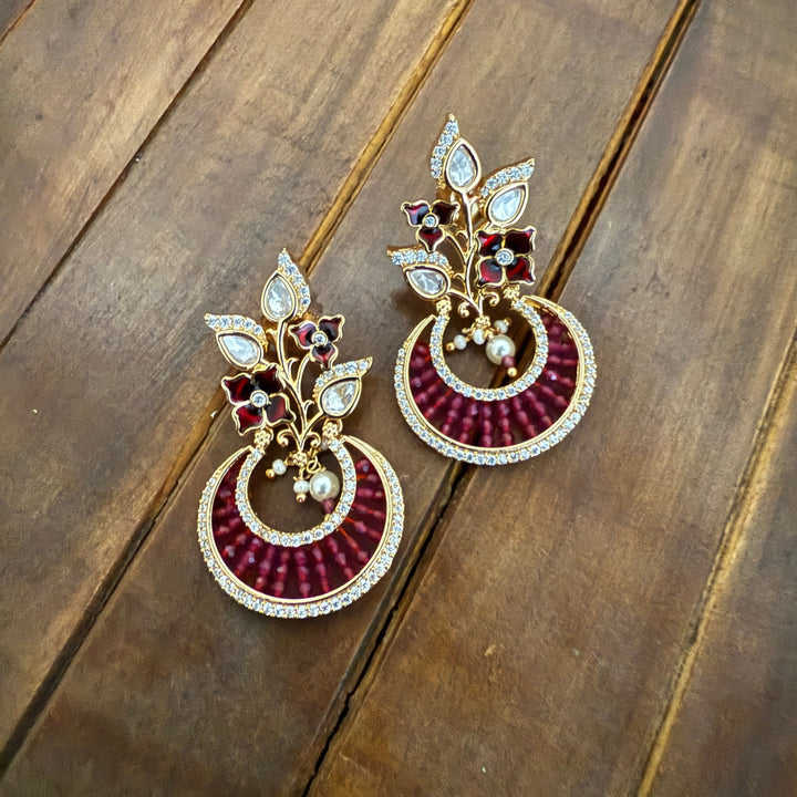 Unique Kundan Polki Earrings
