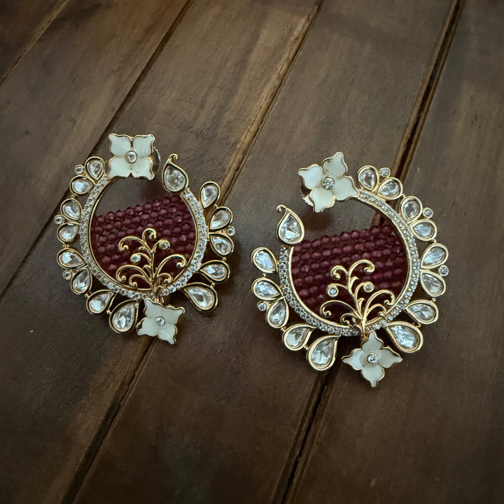 Beautiful Kundan Polki Earrings