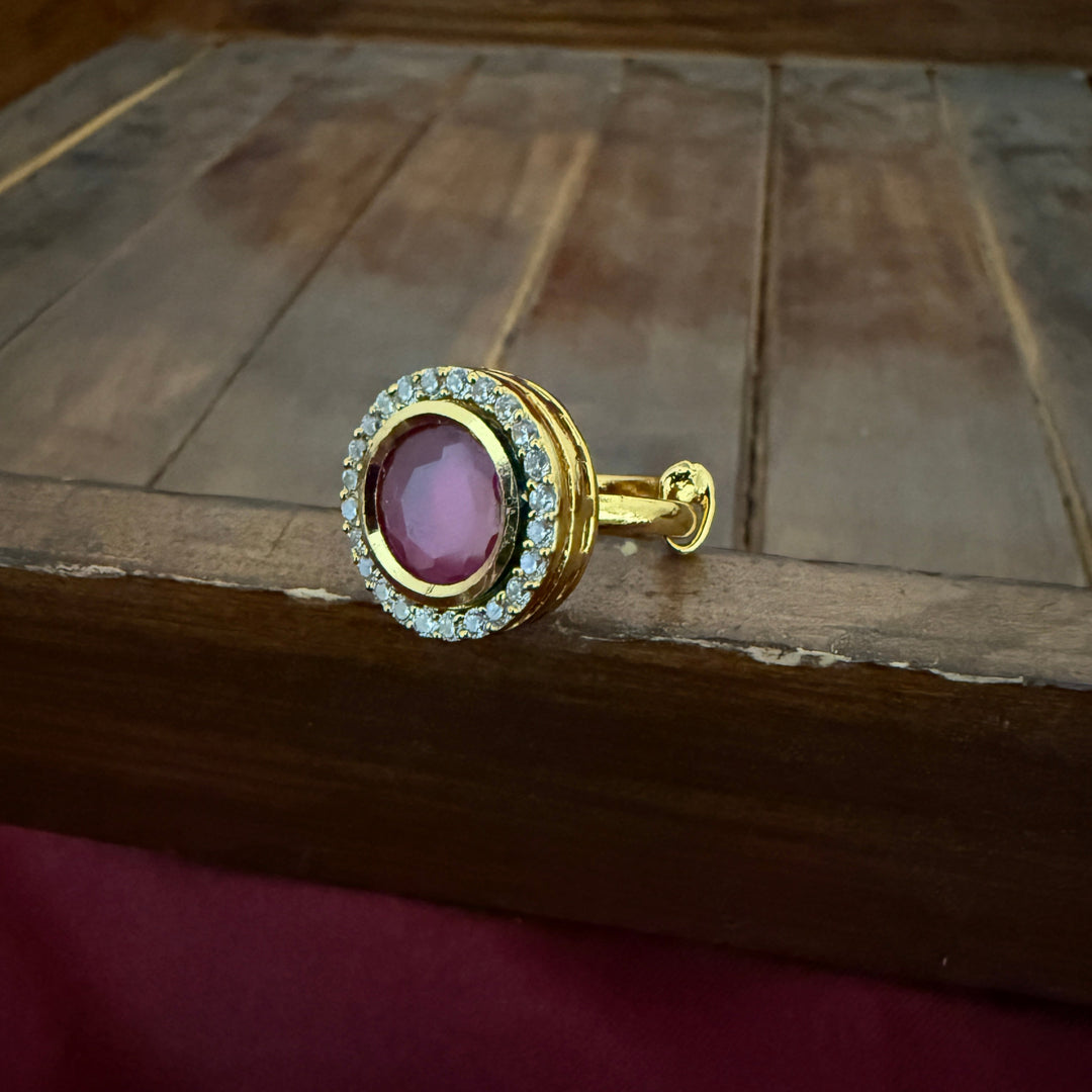 Kundan Polki Adjustable Ring