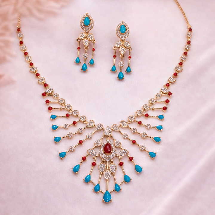Multicolor Stone Necklace Set