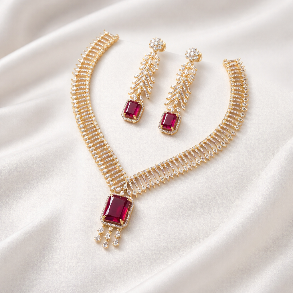 American Diamond Necklace Set