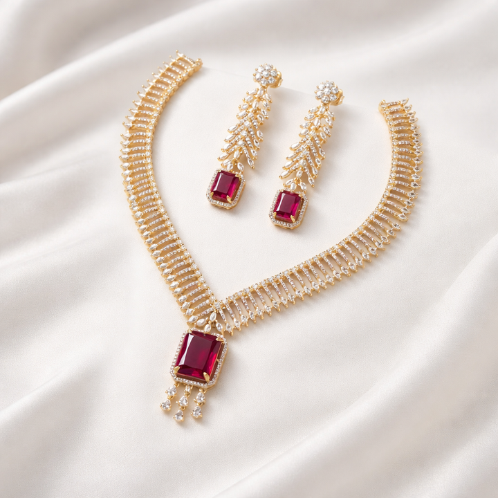 American Diamond Necklace Set