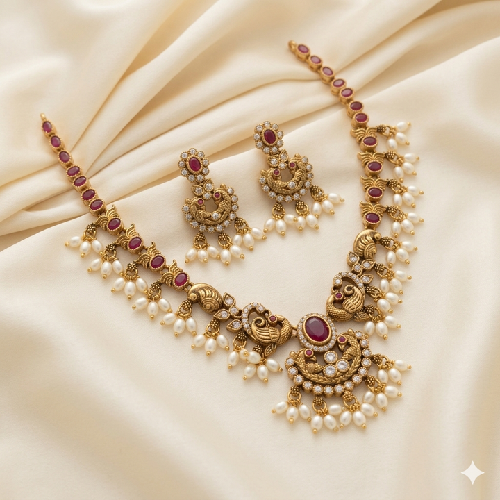 Peacock Design Antique Necklace Set