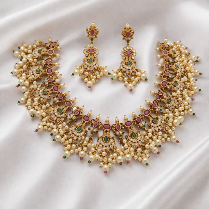 Antique Pecock Designer Necklace Set