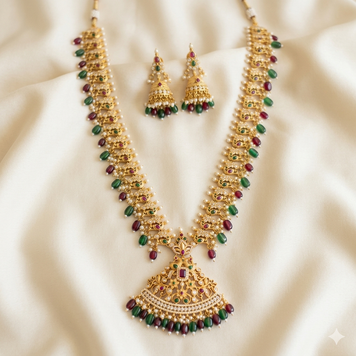 Traditional Long Beads Necklace Set
