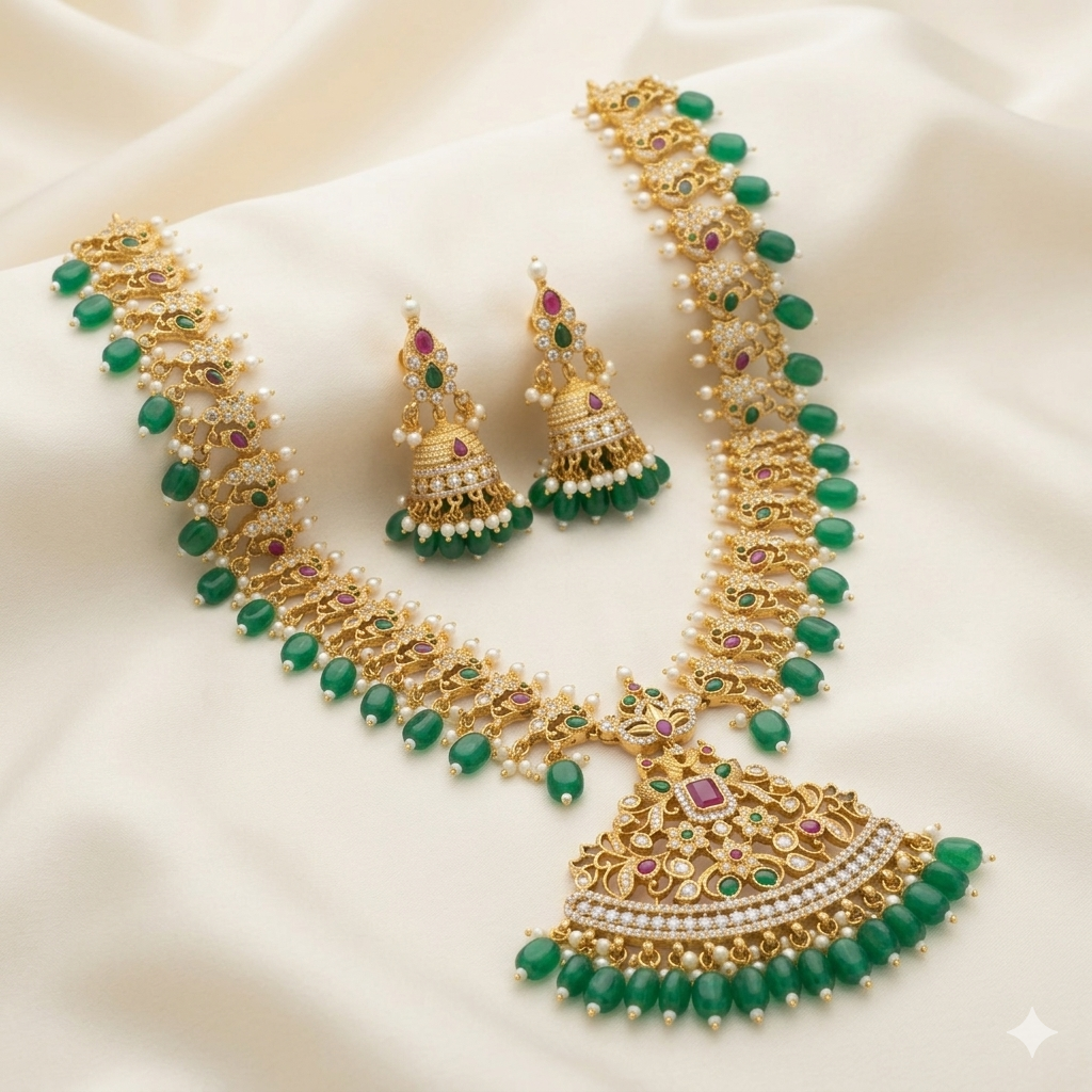Traditional Long Beads Necklace Set