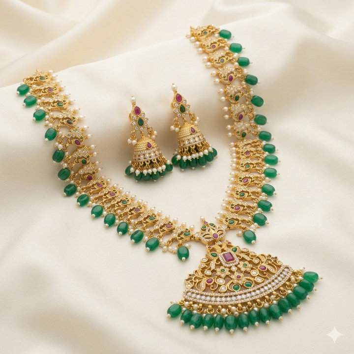 Traditional Long Beads Necklace Set