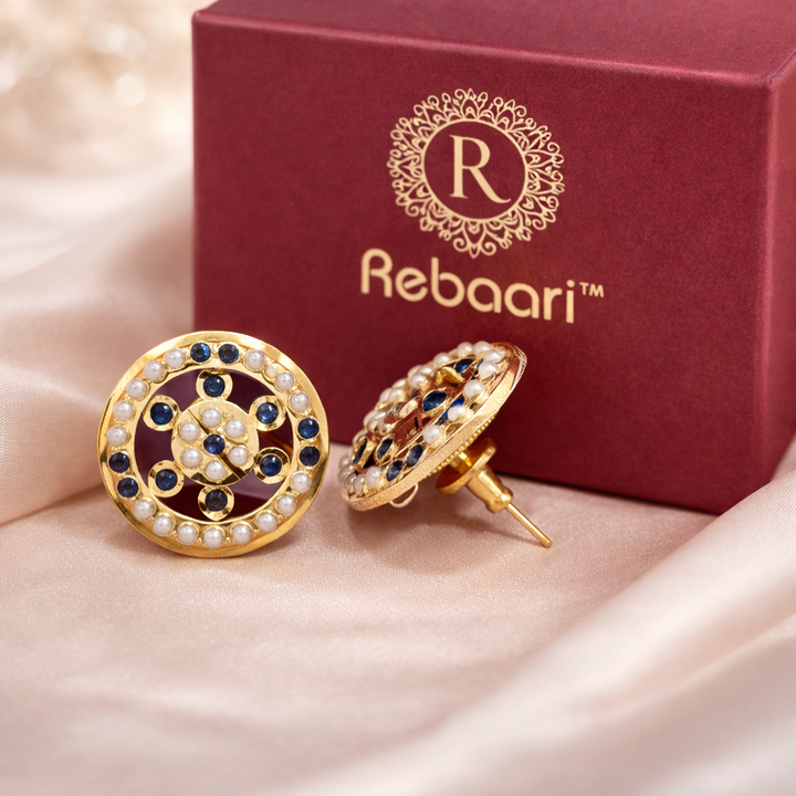Gold Plated Pearl Stud Earrings