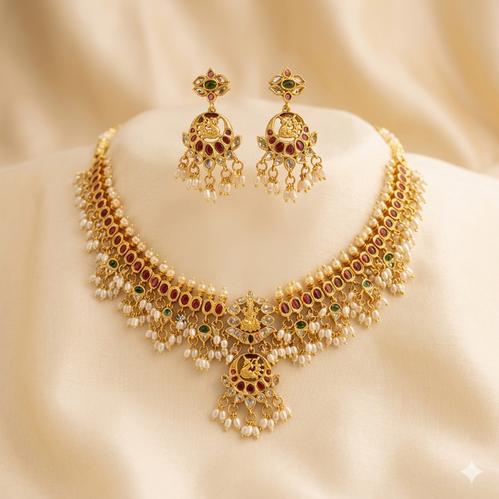 Ruby Tear Drop Ad Antique Necklace