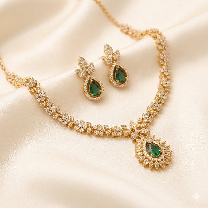 Green Color Antique Necklace Set