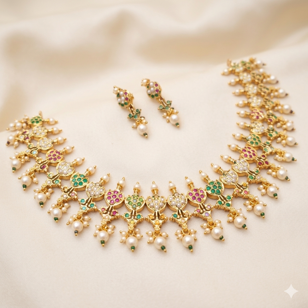 Gold Plated Jadaau Necklace Set