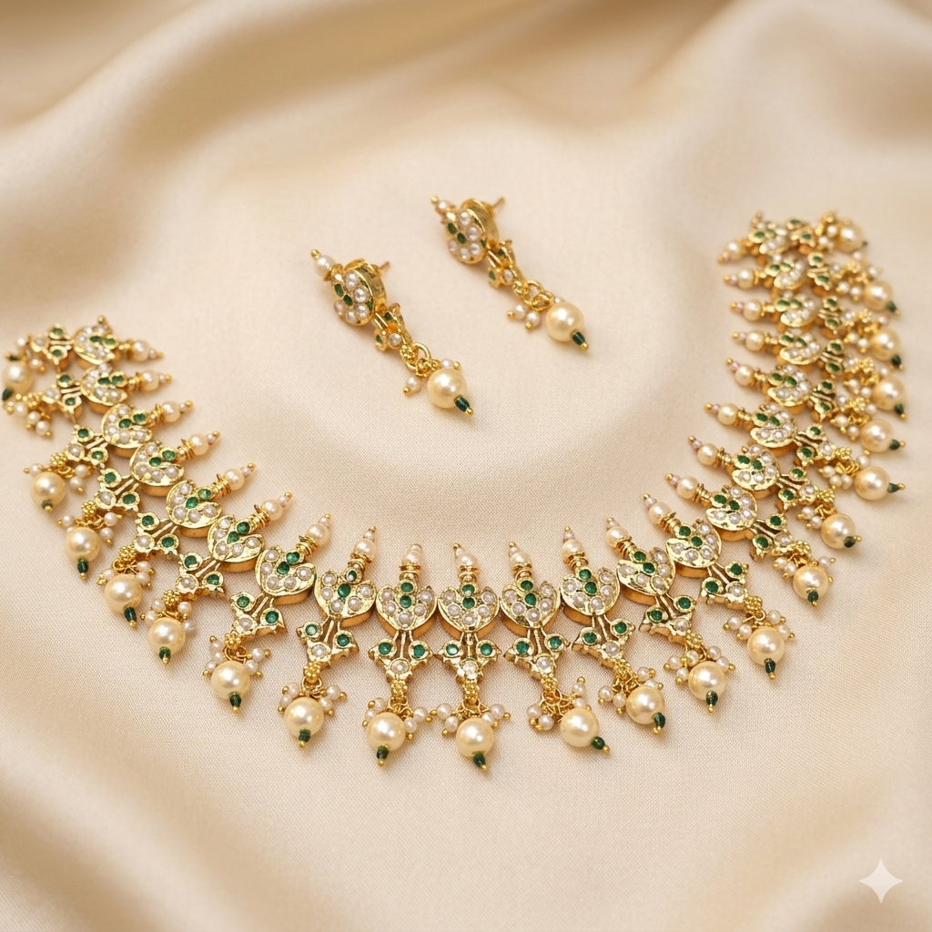 Gold Plated Jadaau Necklace Set