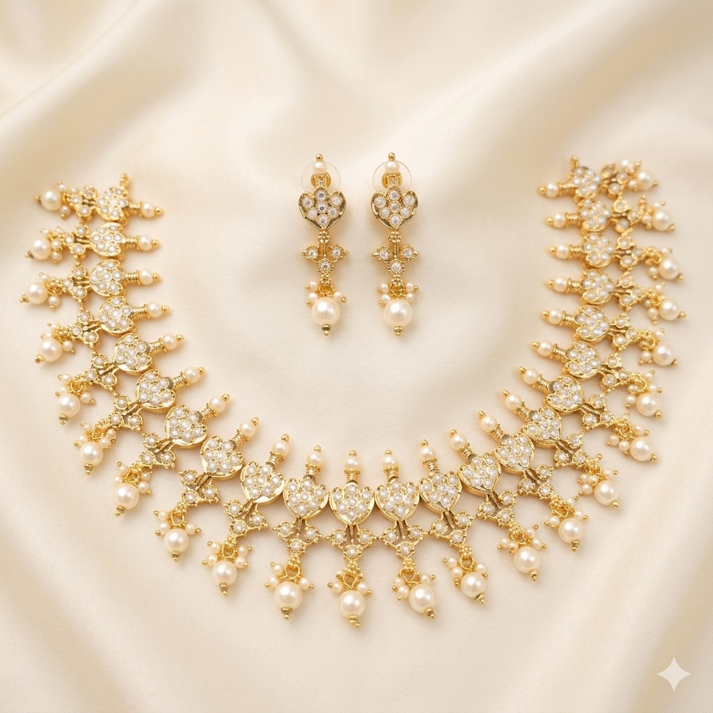 Gold Plated Jadaau Necklace Set