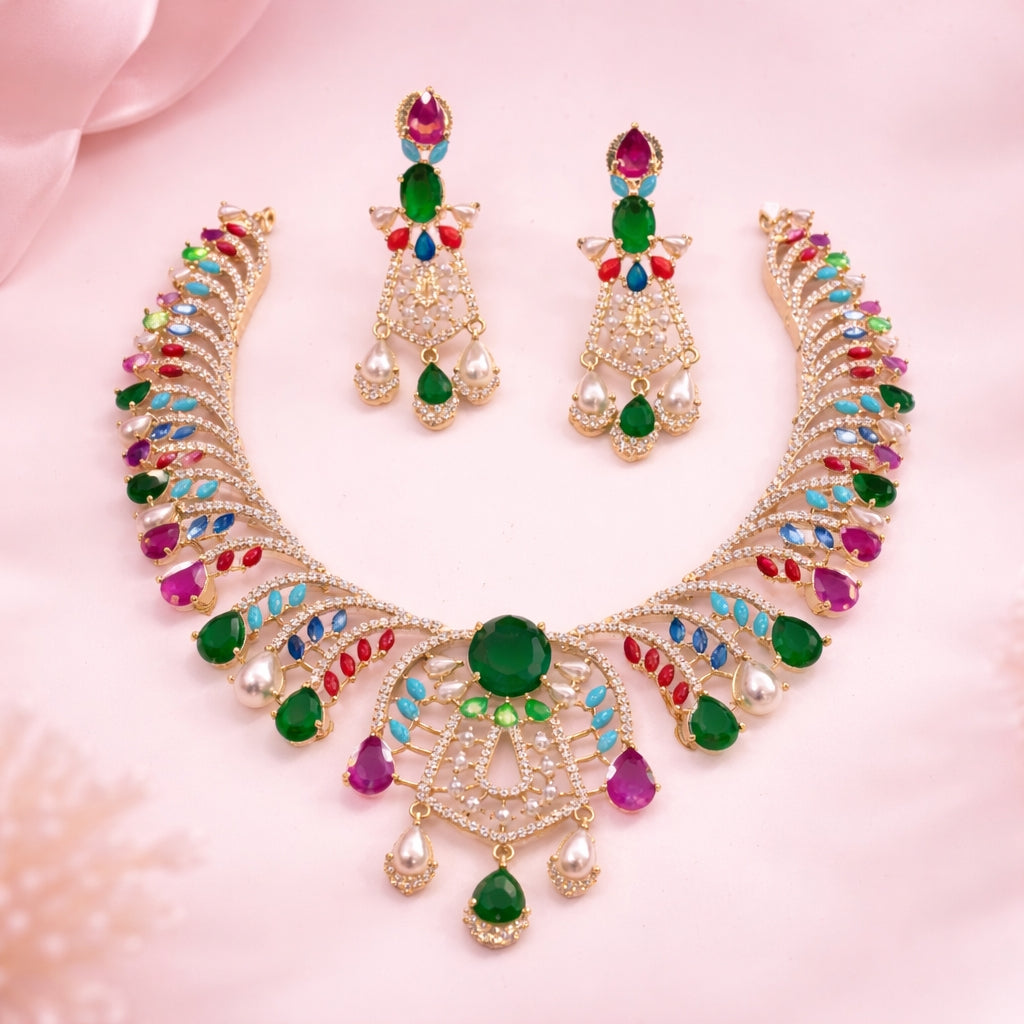 NAVRATAN NECKLACE SET FOR WOMEN