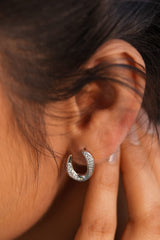 Acrylic Hoop 925 Sterling Silver Earring