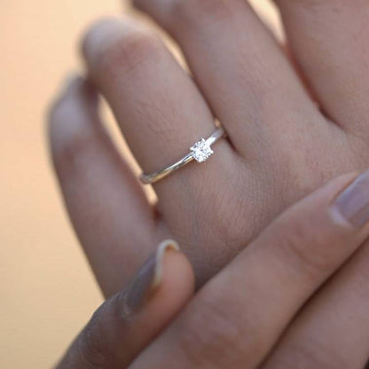 Classic Round Cut Diamond 925 Sterling Silver Ring