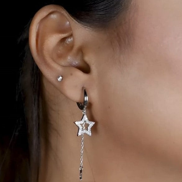 Star Design 925 Sterling Silver Earring