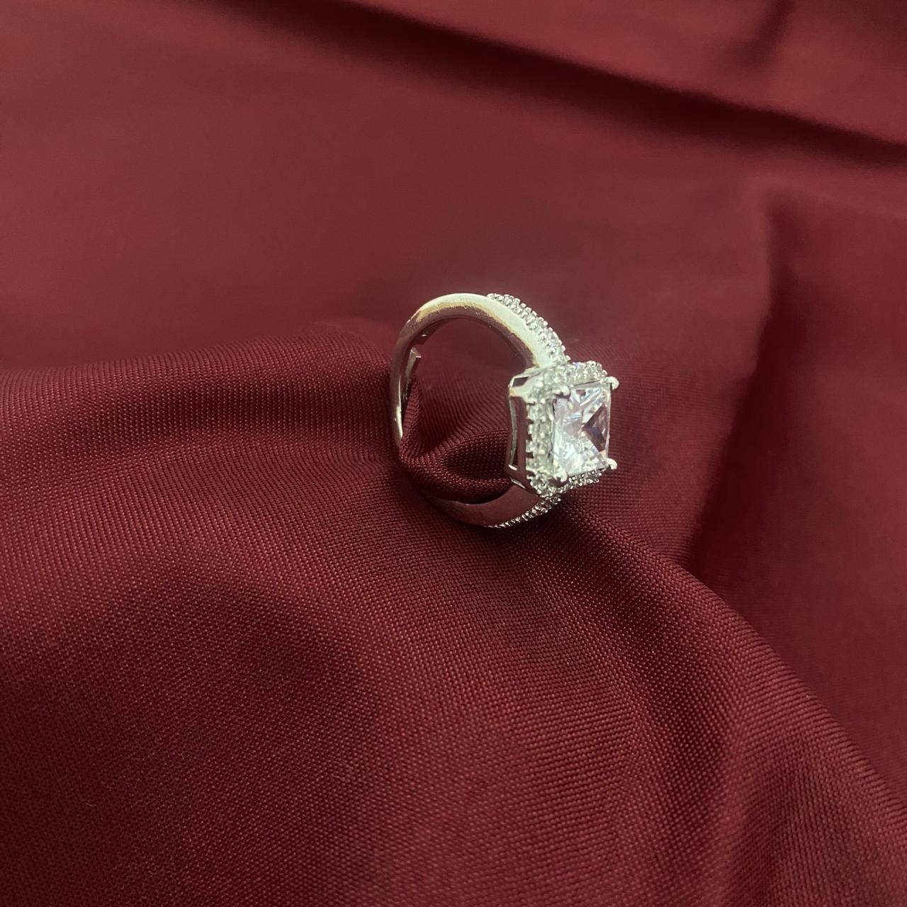 Princess Cut Design 925 Sterling Silver Ring