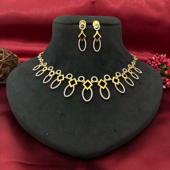 Studded American Diamond Necklace Set