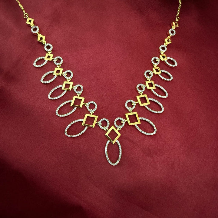 Studded American Diamond Necklace Set