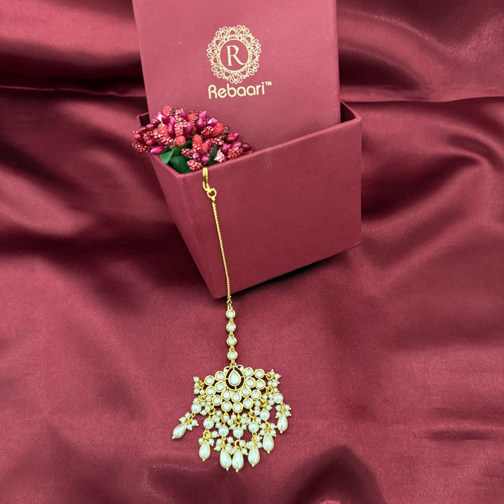 Kundan Pearl Traditional Maang Tikka