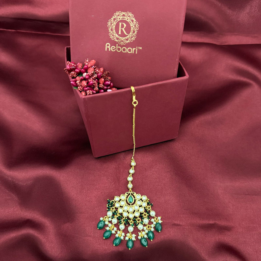 Kundan Pearl Traditional Maang Tikka