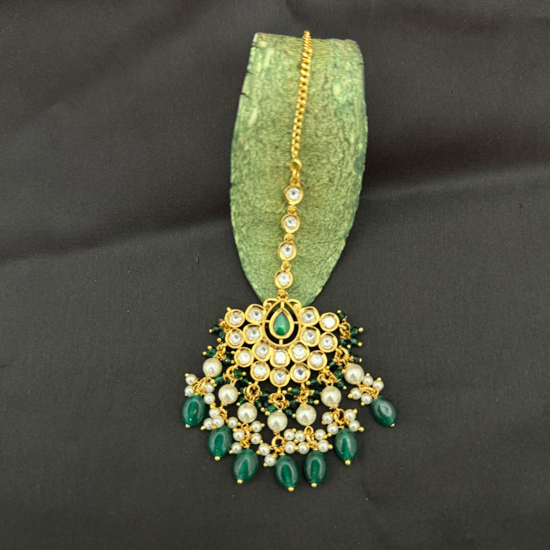 Kundan Pearl Traditional Maang Tikka