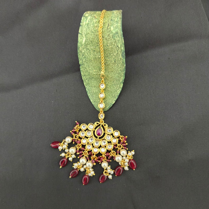 Kundan Pearl Traditional Maang Tikka