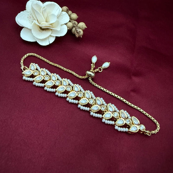 Adjustable Kundan Polki Bracelet