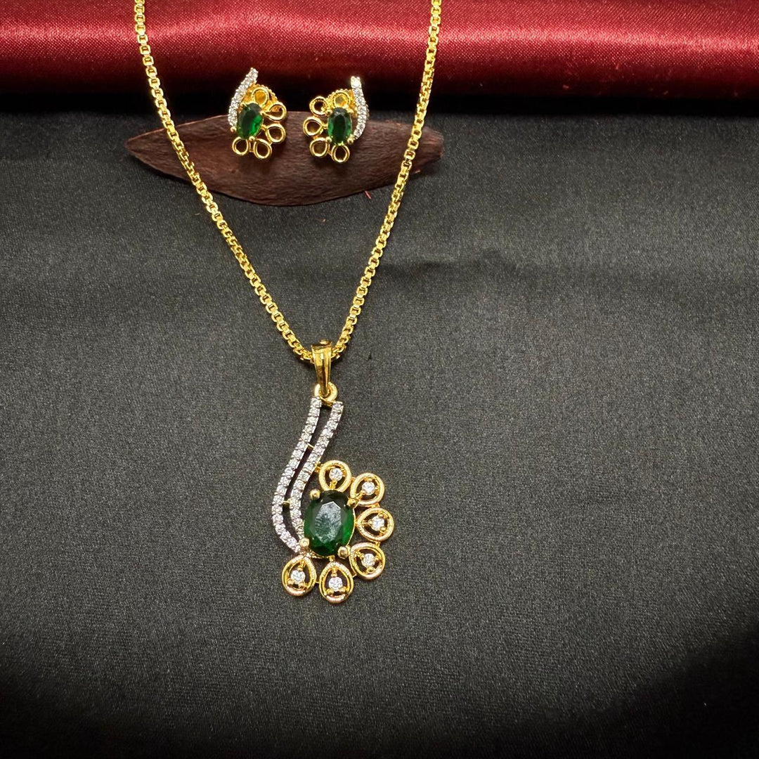 Green Zircon Pendant Set