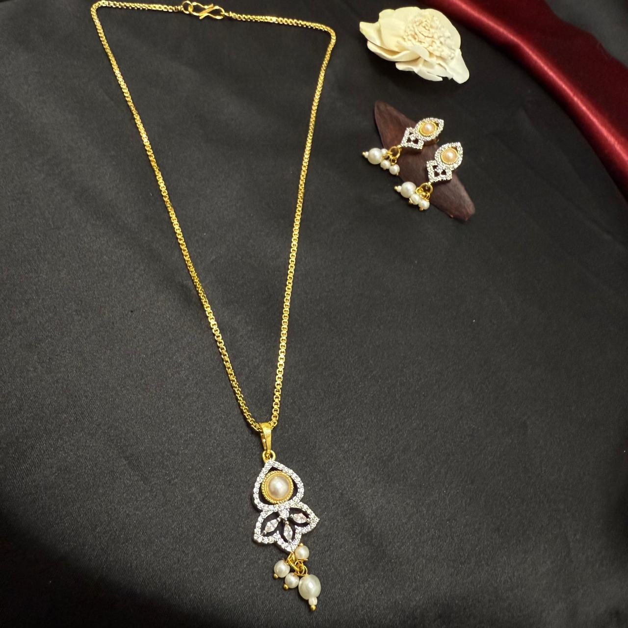 American Diamond Pendant Set