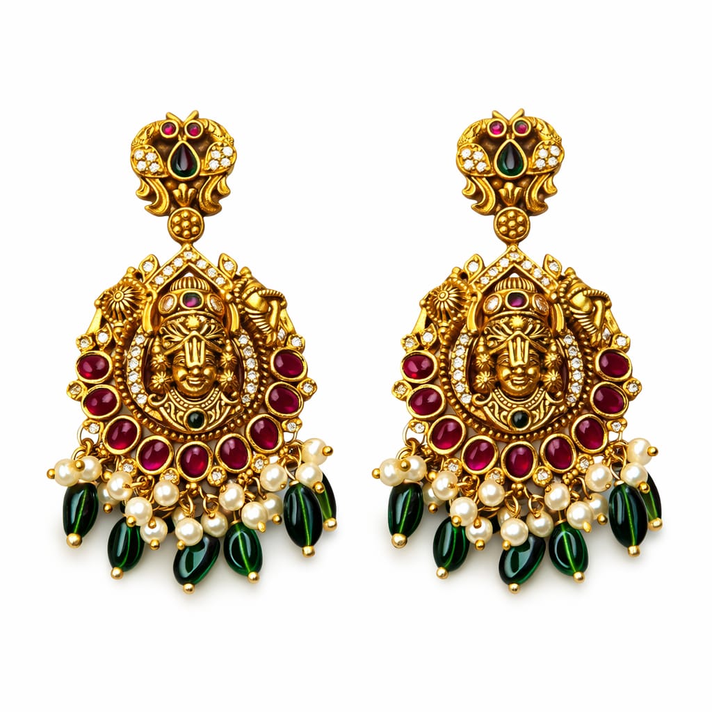 Antique peacock design Earrings