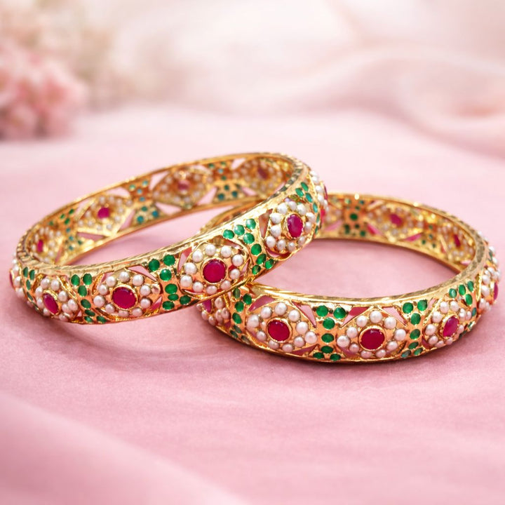 Pearl Studded Traditional Indian Bangles