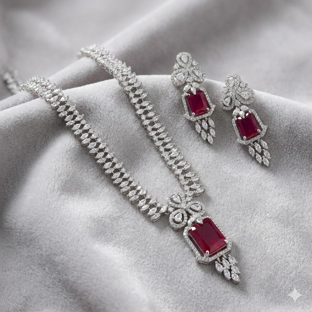 Royal Silver Plated Necklace Set